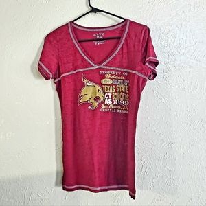 Sz L - Blue 84 Texas State Bobcats t-shirt